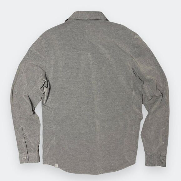 Lululemon Commission Shirt Mens M Gray Stretch Travel Button Down Hidden Pocket - Picture 3 of 12